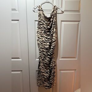 H&M Black and White Zebra Print Backless Dress